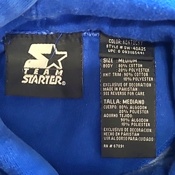 Y2K STARTER University of Kentucky Wildcats Cats UK Embroidered Hoodie Size M - Picture 16 of 16